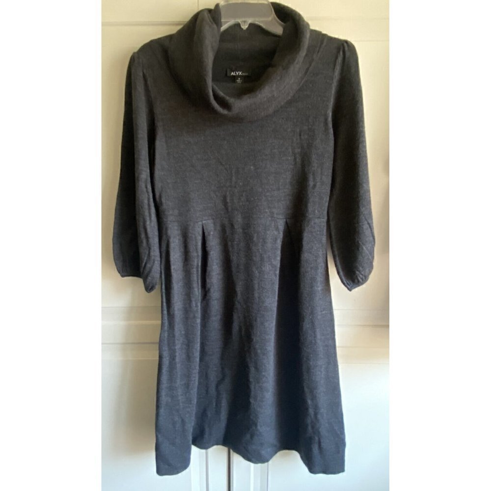Alyx Women’s Gray Cowl Neck Sweater Dress Sz M‎